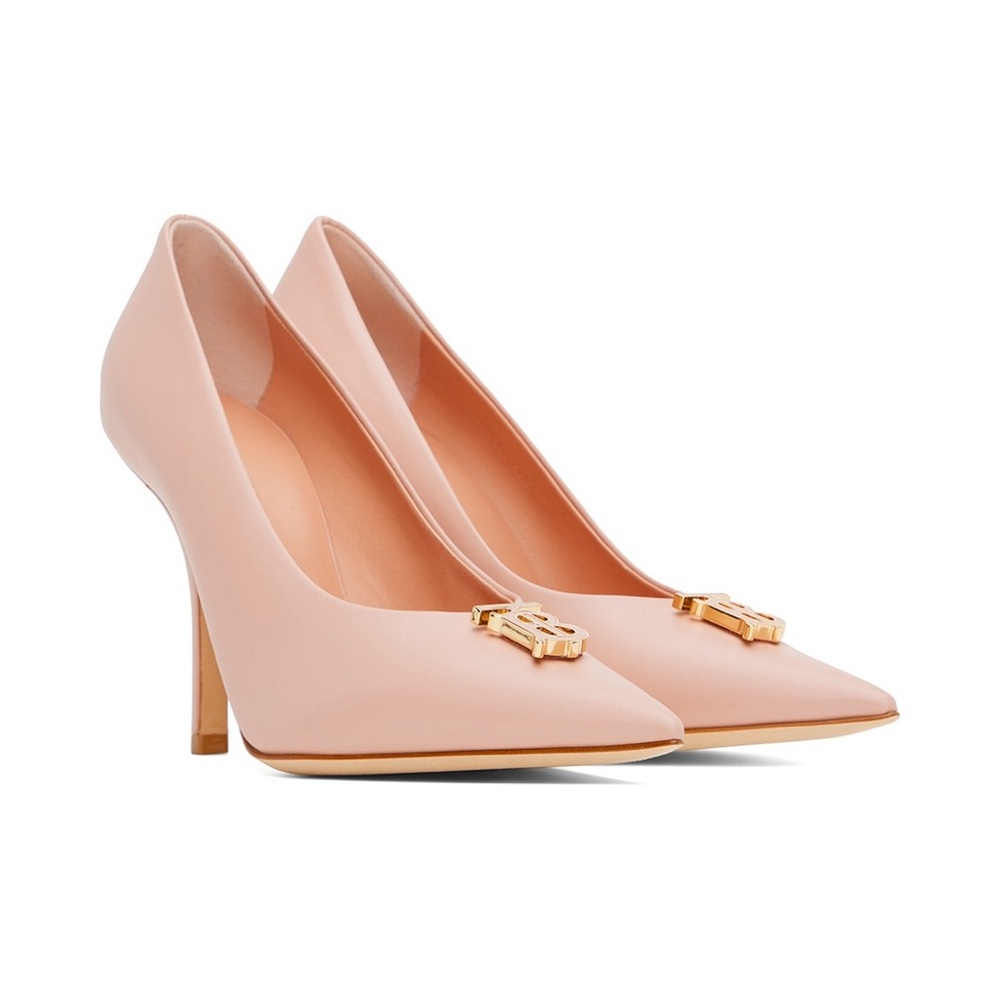 Burberry Peach Heels with Gold Accent